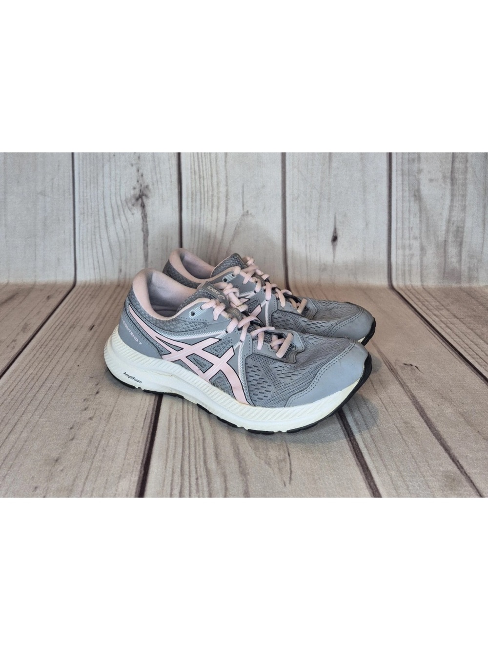 Asics Gel-Contend 7 Women's Size 8 Sheet Rock & Pink Salt Gray Running Shoes